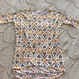 LASTCHANCE Lularoe xxs Irma white gold blue floral